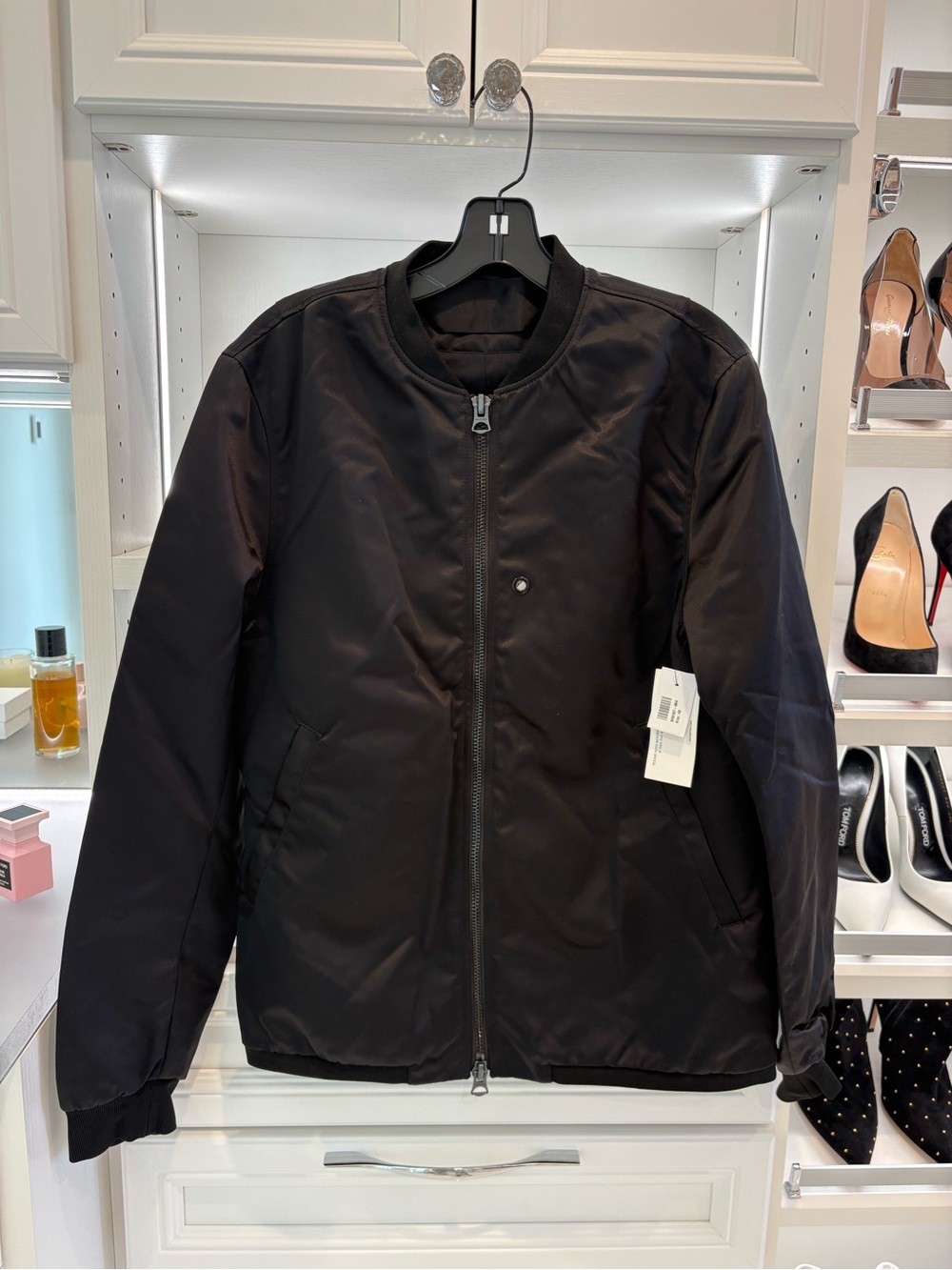 Men's Acne Studios Black Bomber Jacket with Zip Front